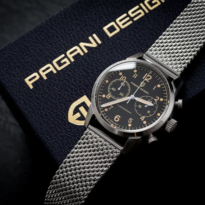 Pagani Design Chronograph Black Dial Men's Watch-  PD-1708